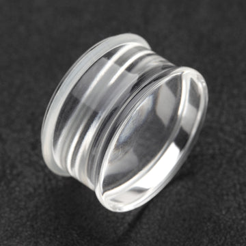 Detail View 1 of A Pair of Basic UV Acrylic Single Flared Ear Gauge Plug-Clear Gem